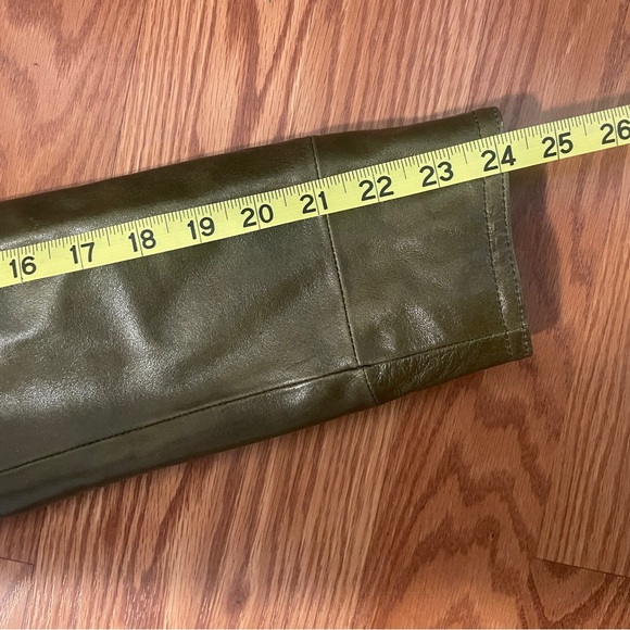 Wilson Maxima Vintage Dark Green Women Leather Trench Coat SizeS - Picture 10 of 10